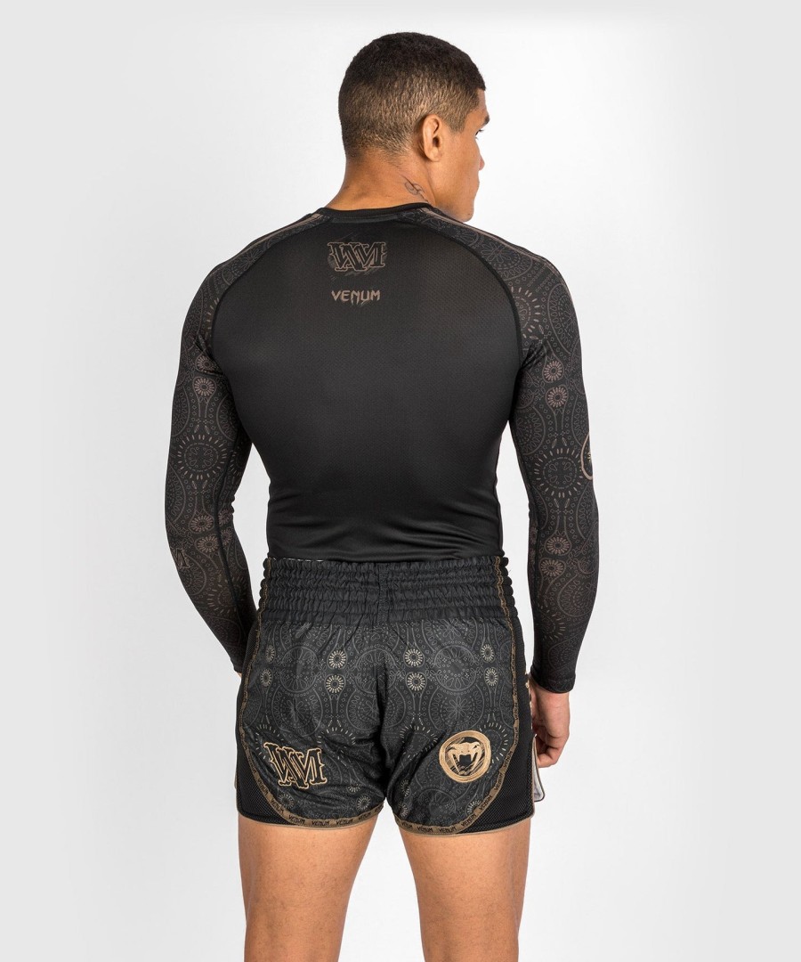venum santa muerte dark side - pitkähihainen rashguard-paita - mustaruskea