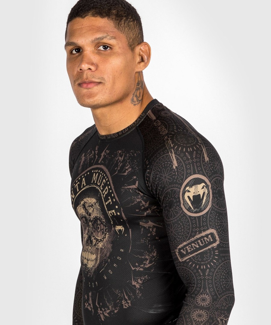 venum santa muerte dark side - pitkähihainen rashguard-paita - mustaruskea