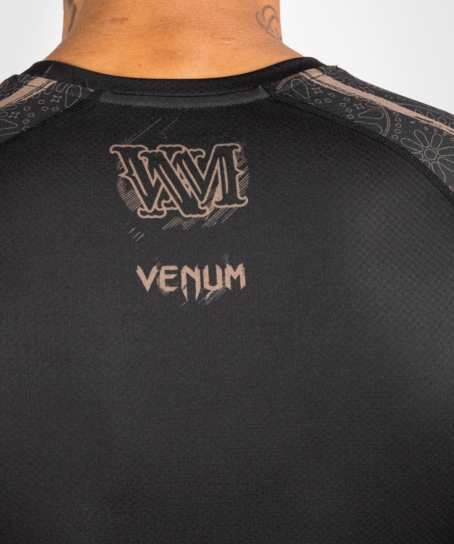 venum santa muerte dark side - pitkähihainen rashguard-paita - mustaruskea