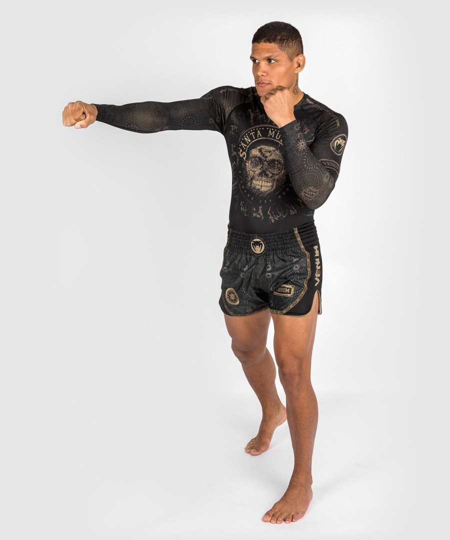 venum santa muerte dark side - pitkähihainen rashguard-paita - mustaruskea
