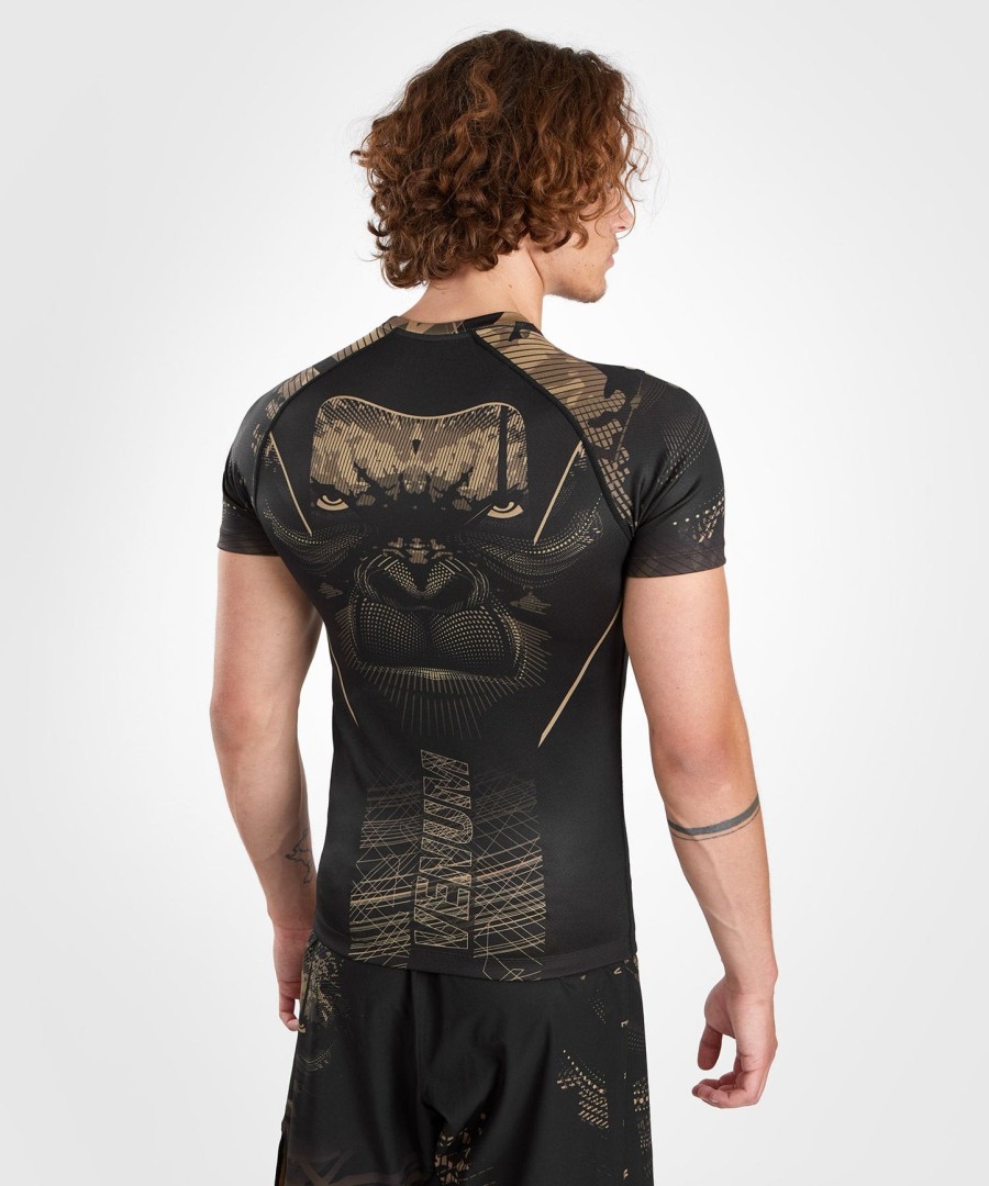 venum gorilla jungle rashguard lyhythihainen - mustahiekka