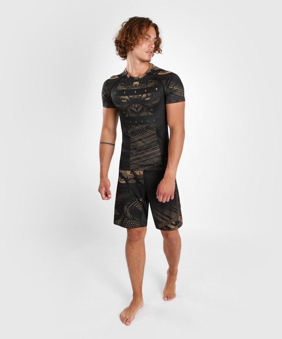 venum gorilla jungle rashguard lyhythihainen - mustahiekka