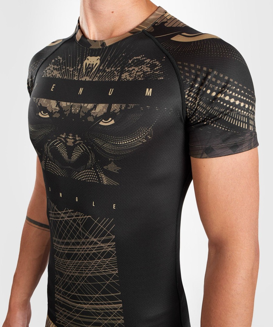 venum gorilla jungle rashguard lyhythihainen - mustahiekka