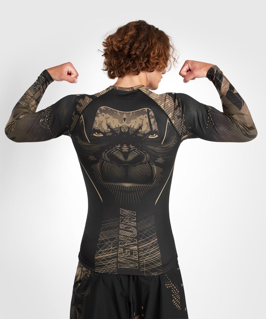 venum gorilla jungle rashguard pitkähihainen - mustahiekka