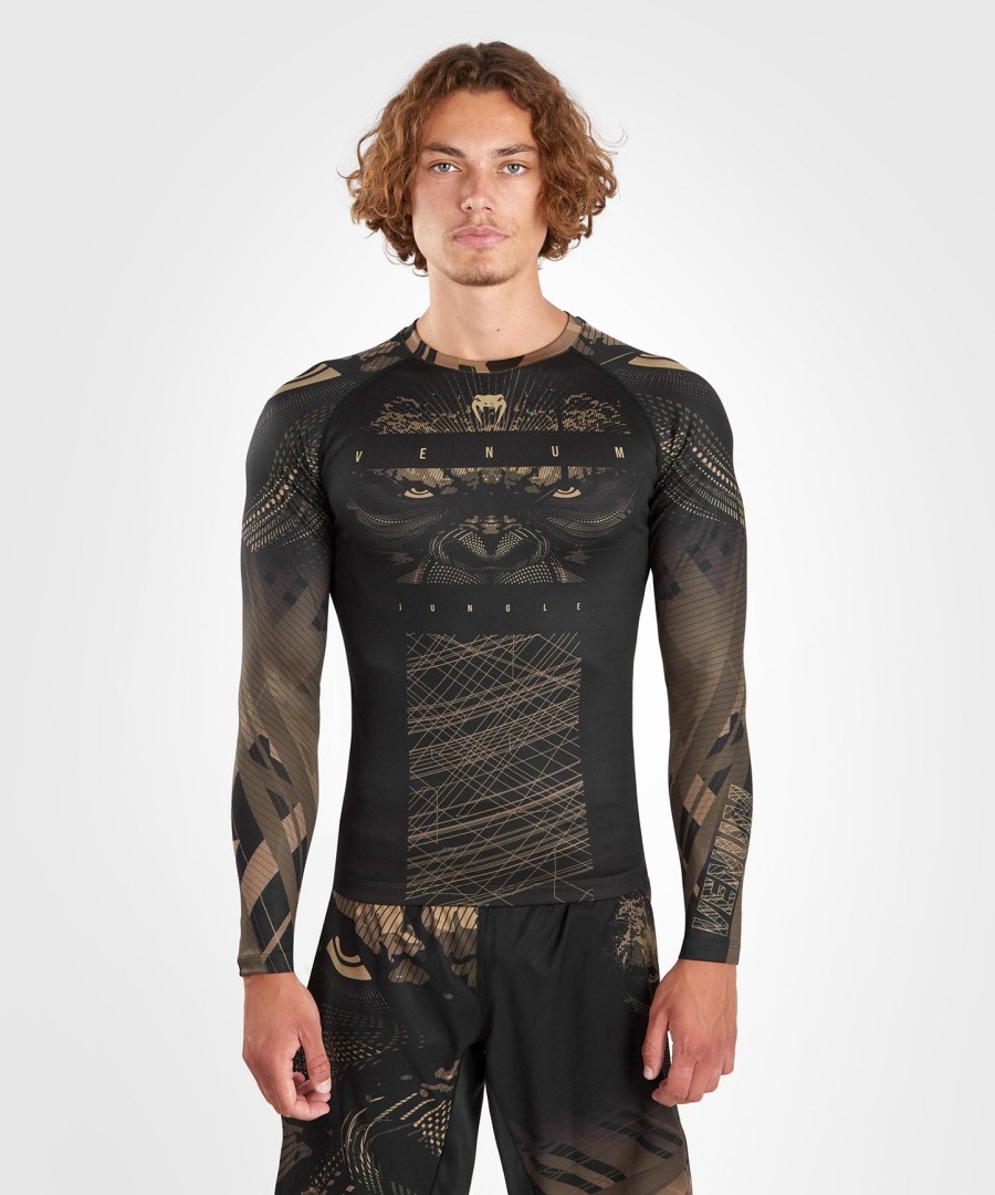 venum gorilla jungle rashguard pitkähihainen - mustahiekka