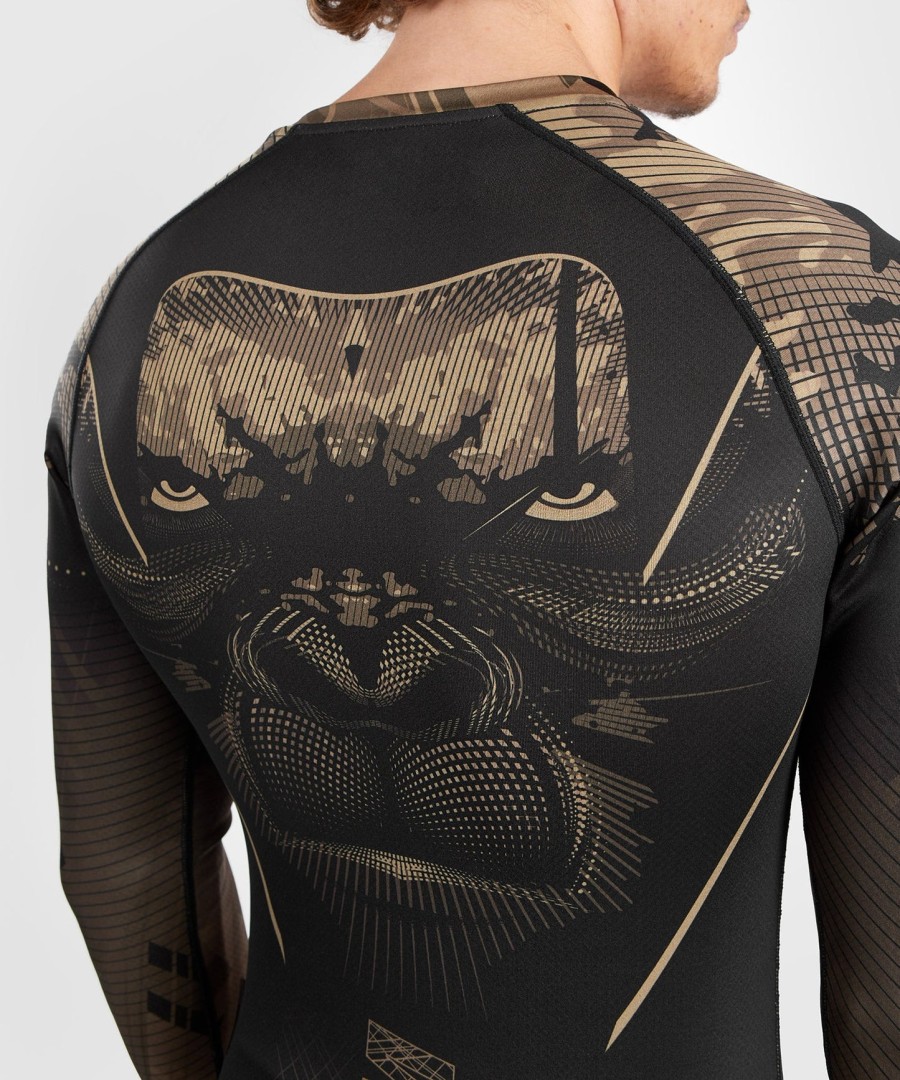 venum gorilla jungle rashguard pitkähihainen - mustahiekka