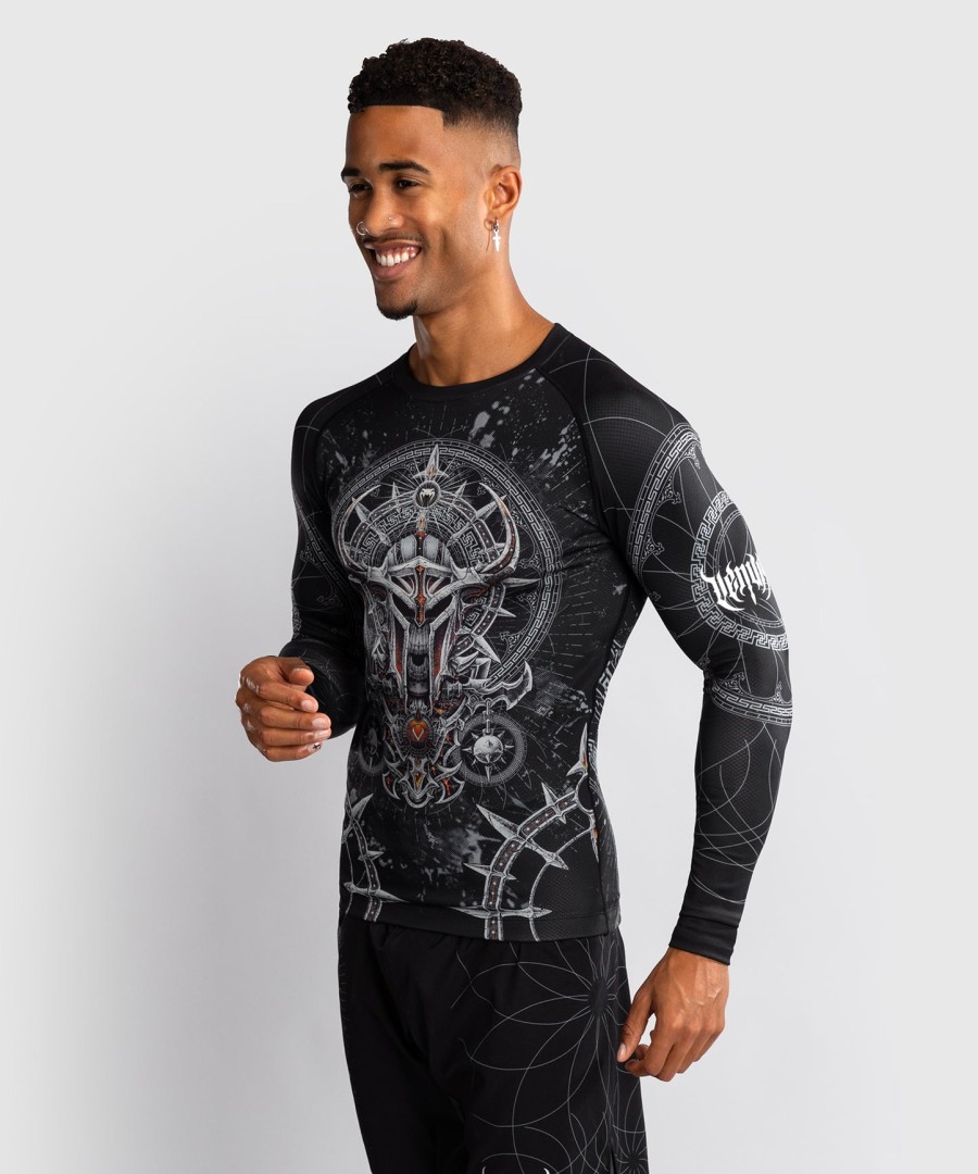 venum gladiator 5.0 miesten pitkähihainen rashguard - mustahopea