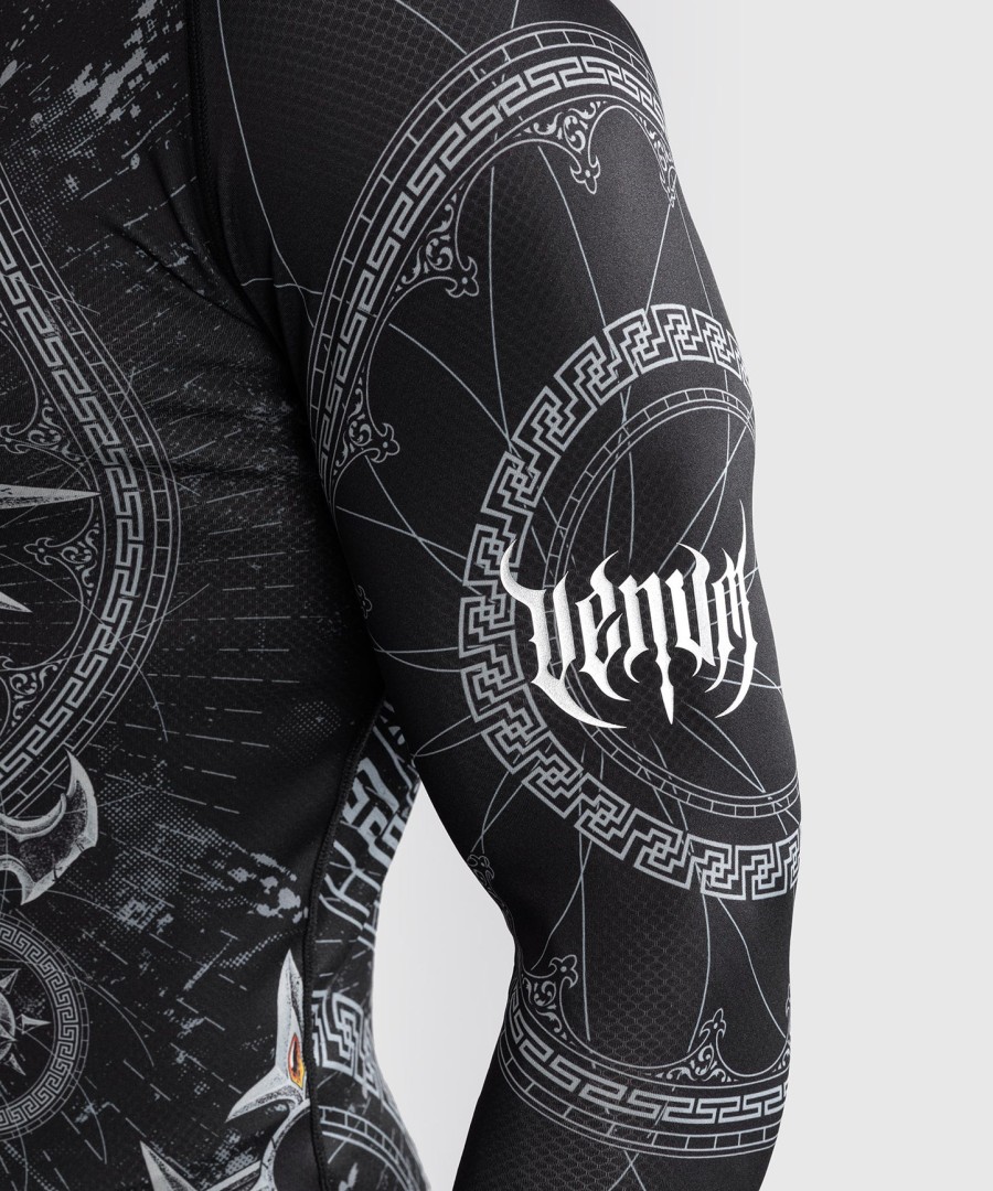 venum gladiator 5.0 miesten pitkähihainen rashguard - mustahopea