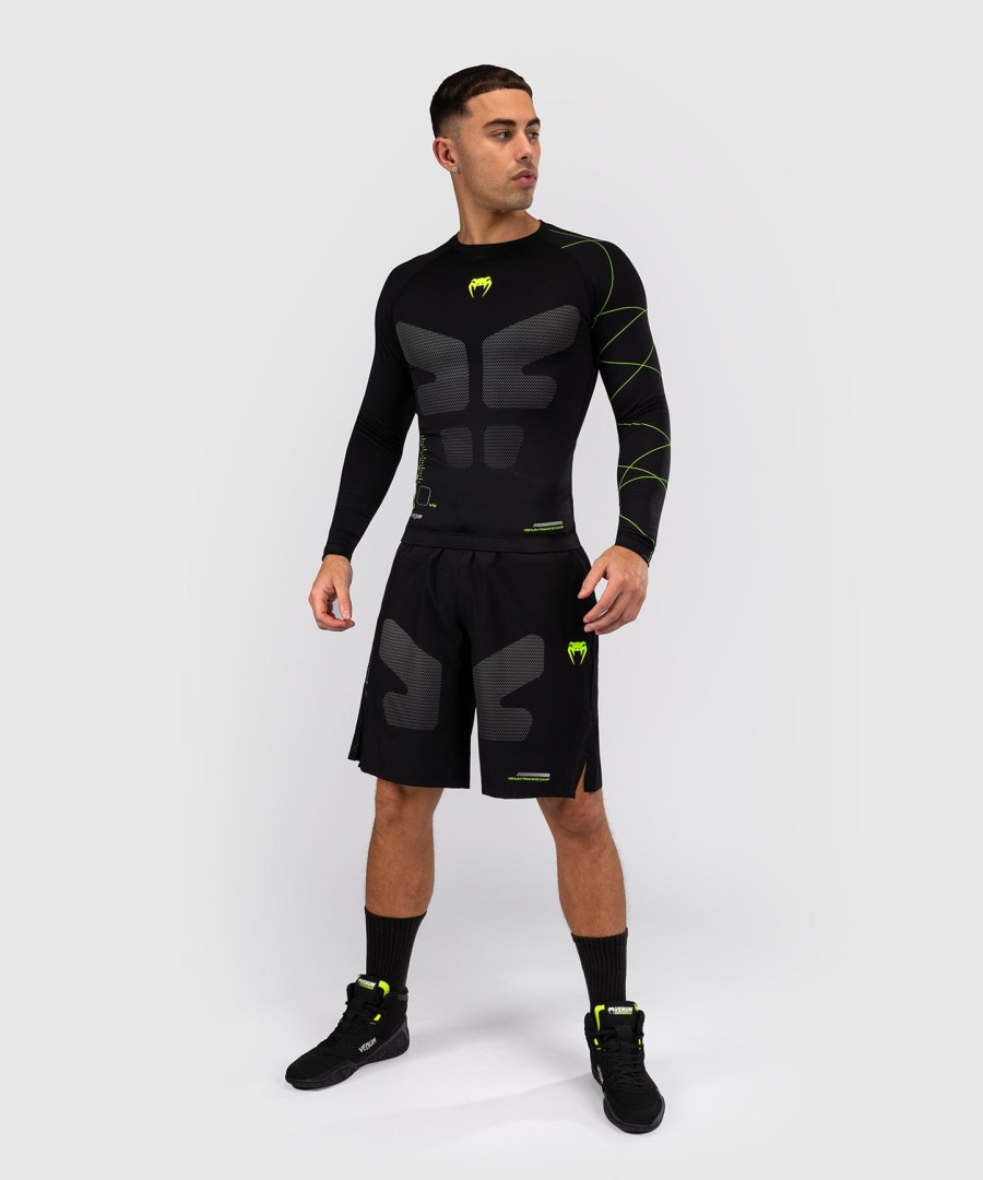 venum training camp 4.0 pitkähihainen rashguard - mustaneonvihreä
