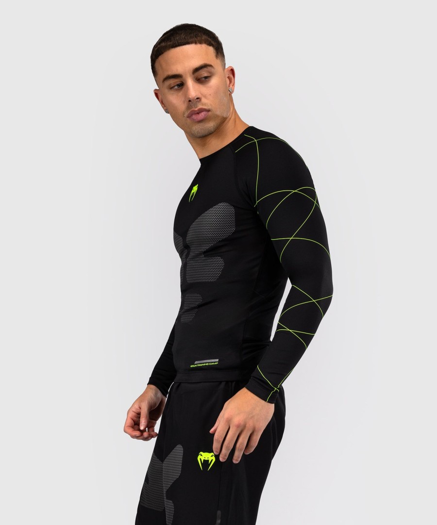 venum training camp 4.0 pitkähihainen rashguard - mustaneonvihreä