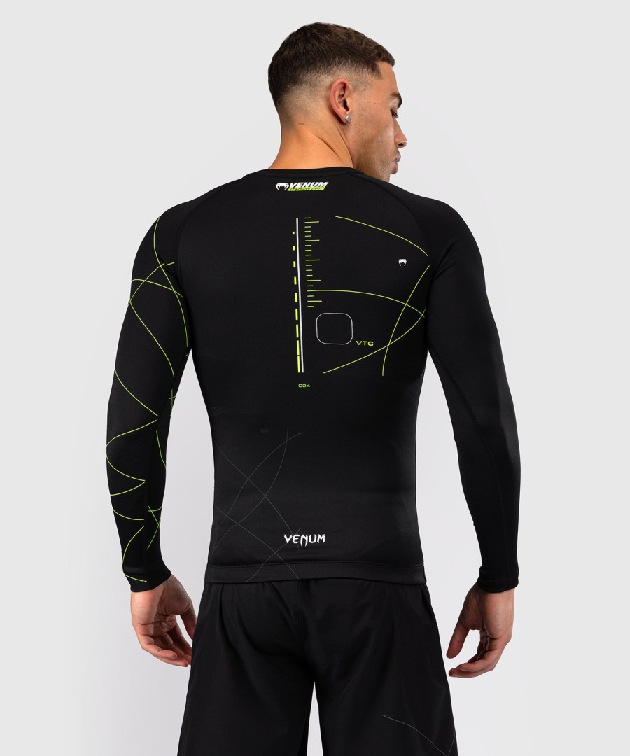 venum training camp 4.0 pitkähihainen rashguard - mustaneonvihreä