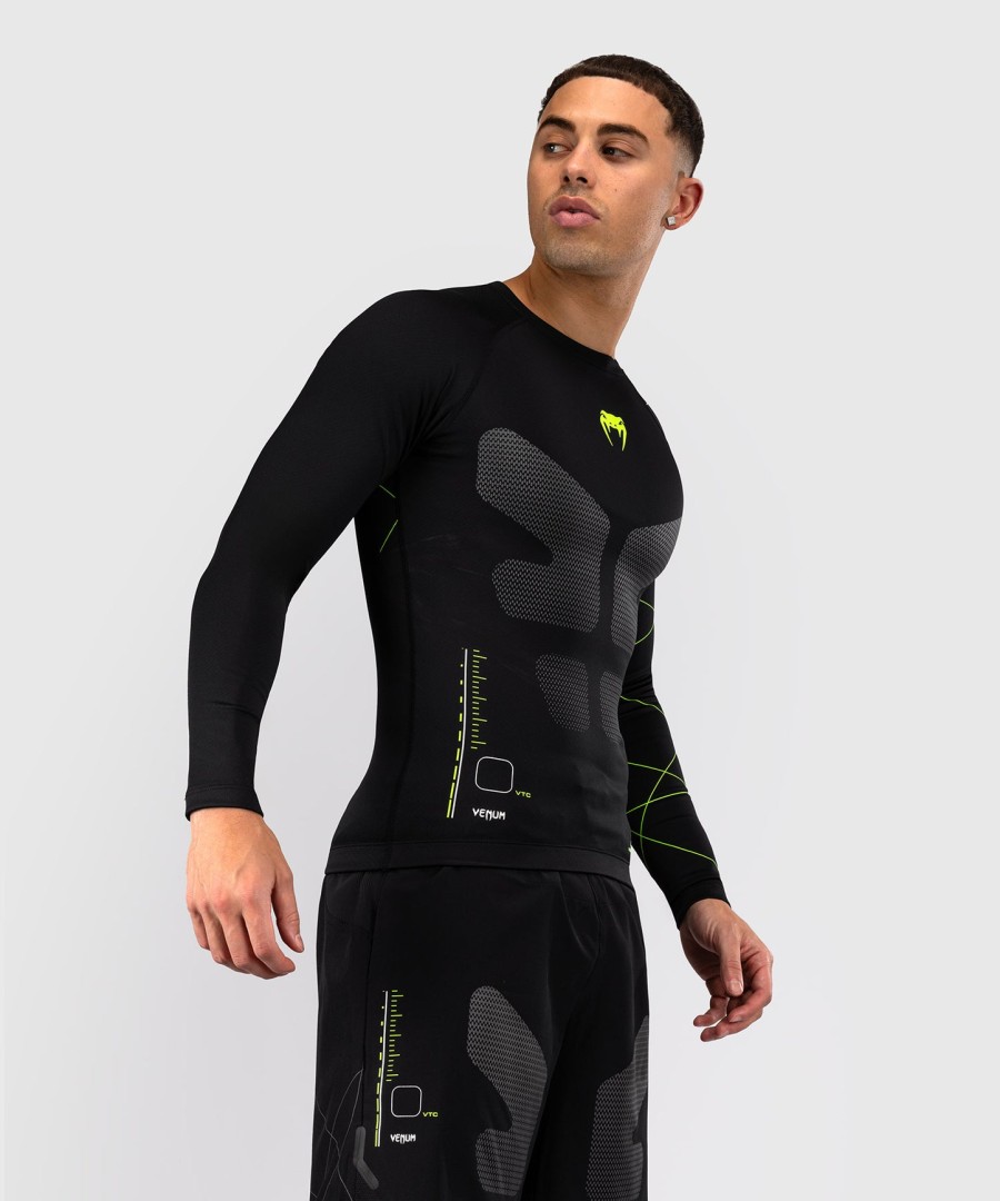 venum training camp 4.0 pitkähihainen rashguard - mustaneonvihreä