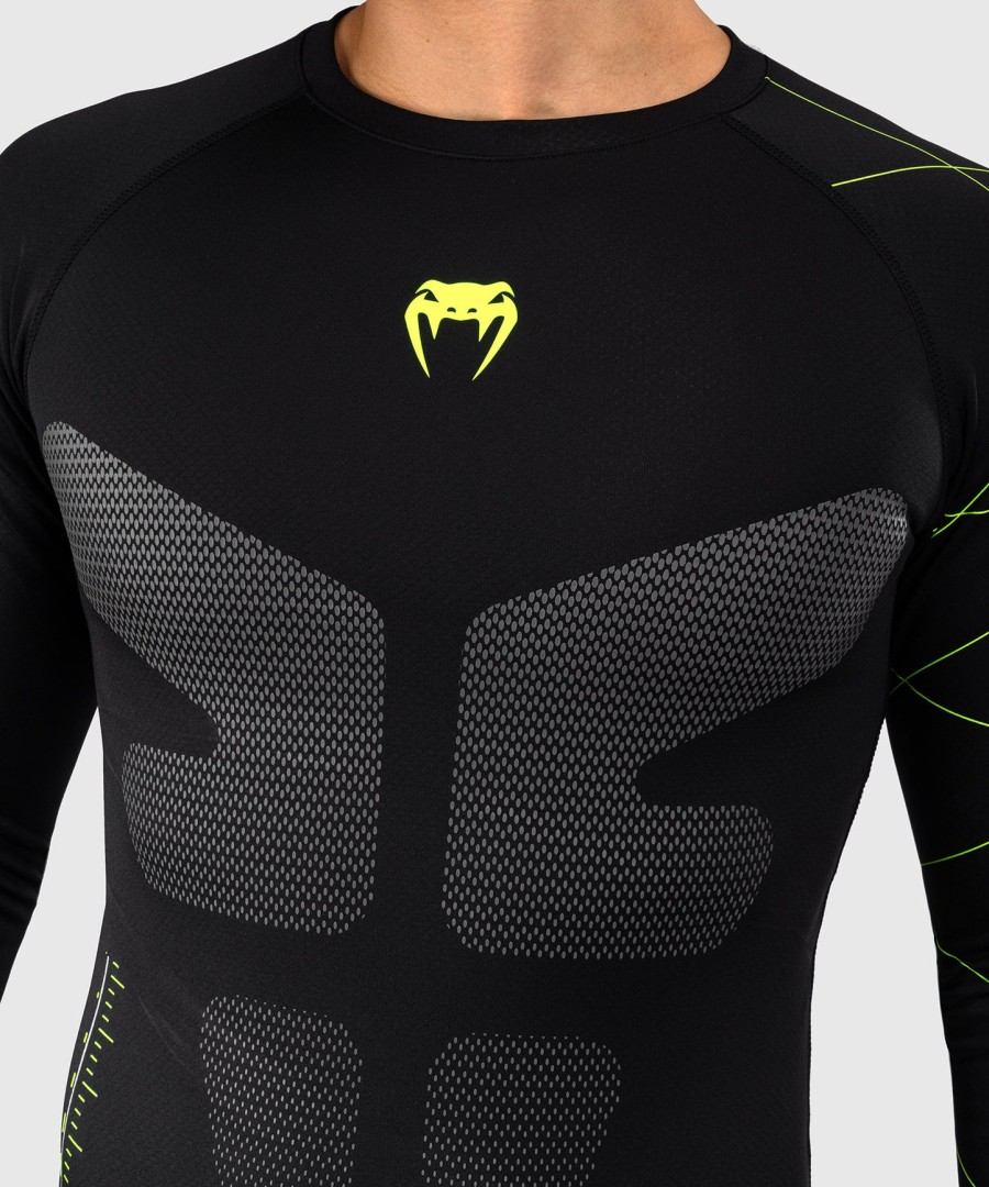 venum training camp 4.0 pitkähihainen rashguard - mustaneonvihreä