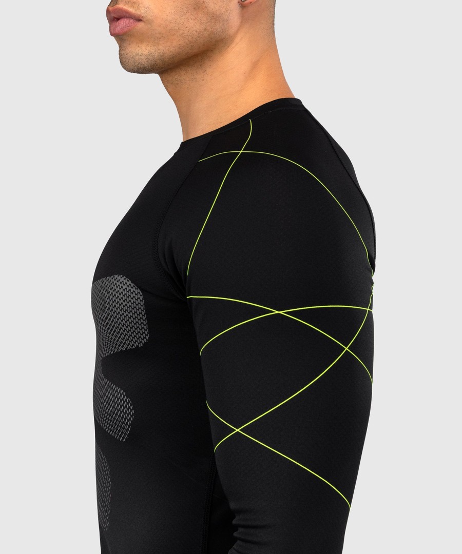 venum training camp 4.0 pitkähihainen rashguard - mustaneonvihreä