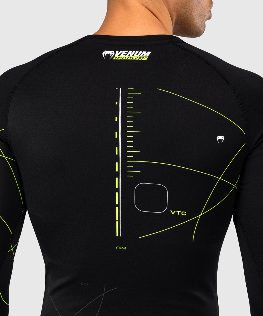venum training camp 4.0 pitkähihainen rashguard - mustaneonvihreä