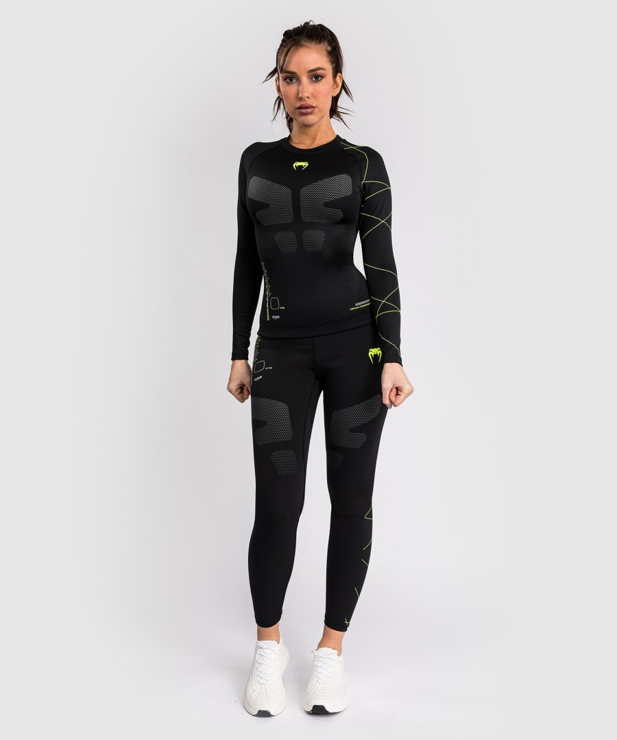 venum training camp 4.0 pitkähihainen rashguard - mustaneonvihreä