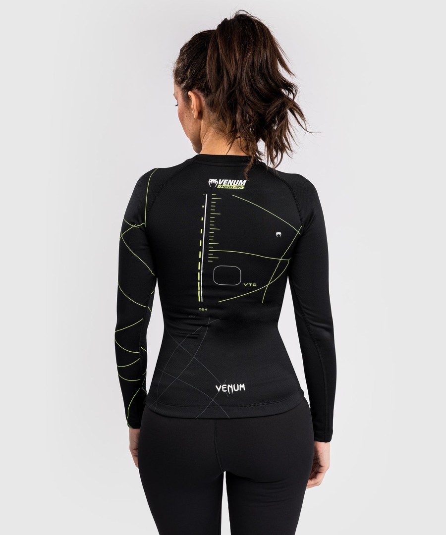 venum training camp 4.0 pitkähihainen rashguard - mustaneonvihreä