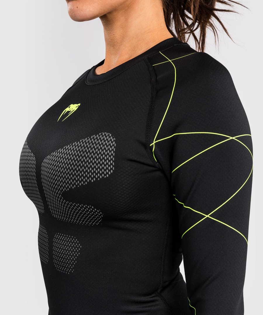 venum training camp 4.0 pitkähihainen rashguard - mustaneonvihreä