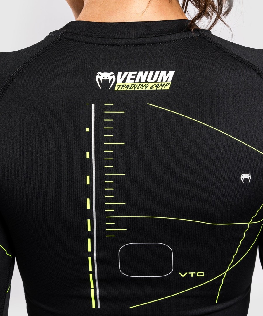 venum training camp 4.0 pitkähihainen rashguard - mustaneonvihreä