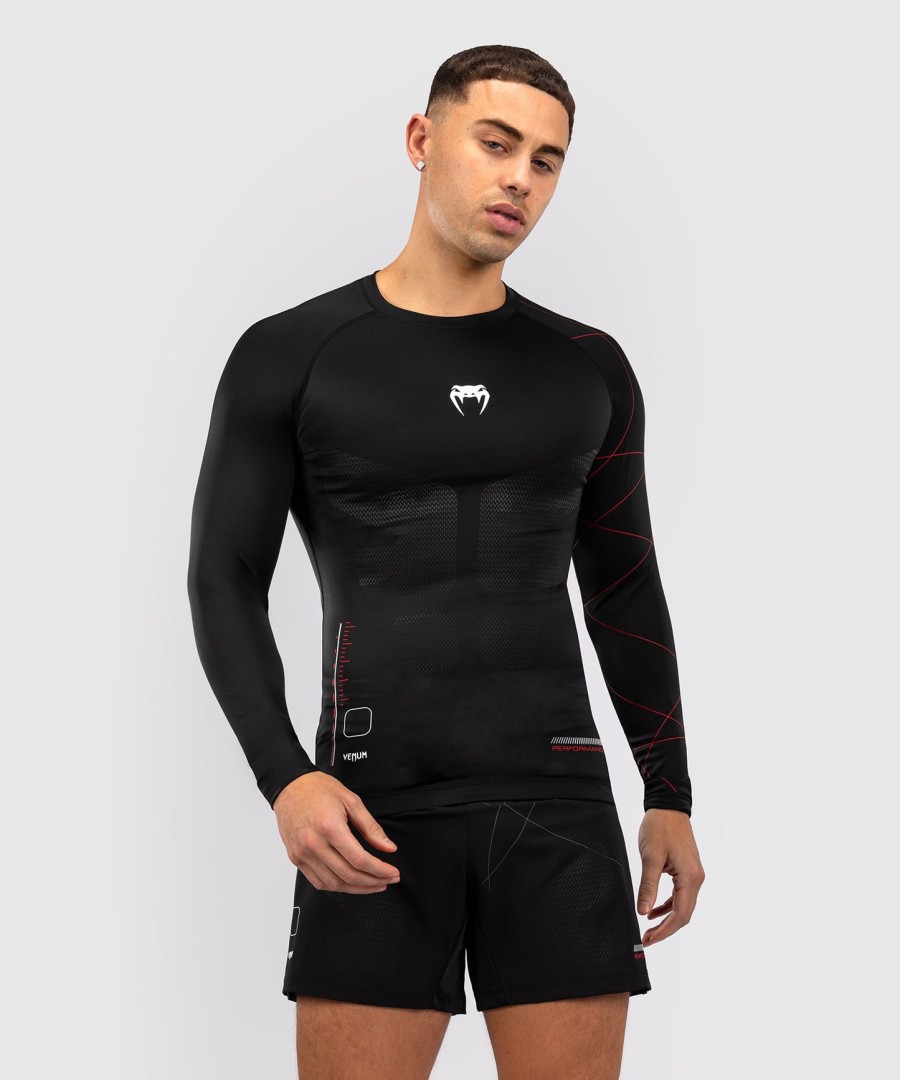 venum tactical xt miesten pitkähihainen rashguard - mustapunainen