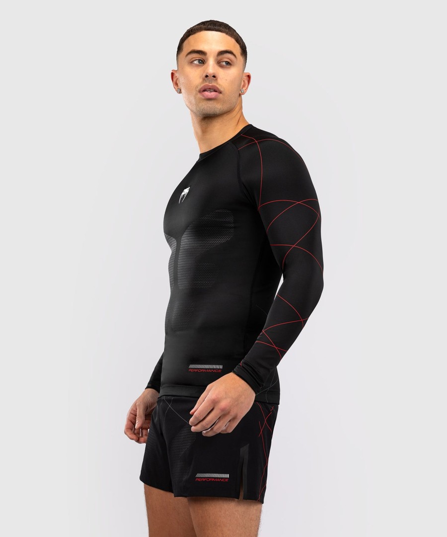 venum tactical xt miesten pitkähihainen rashguard - mustapunainen