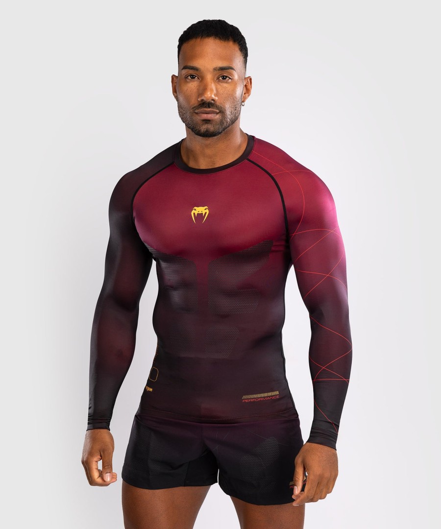 venum tactical xt miesten pitkähihainen rashguard - mustaviininpunainenkulta