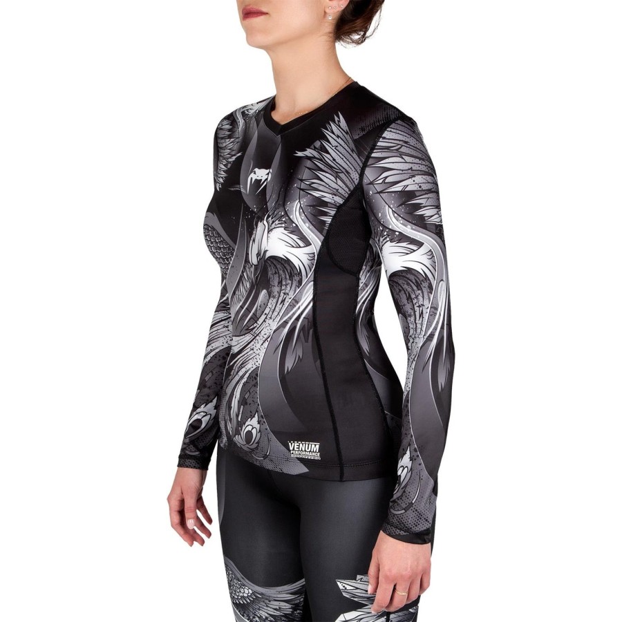 venum phoenix rashguard - pitkähihainen - mustavalkoinen - naisille