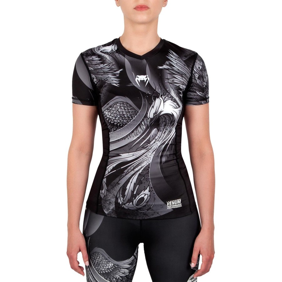 venum phoenix rashguard - lyhythihainen - mustavalkoinen - naisille