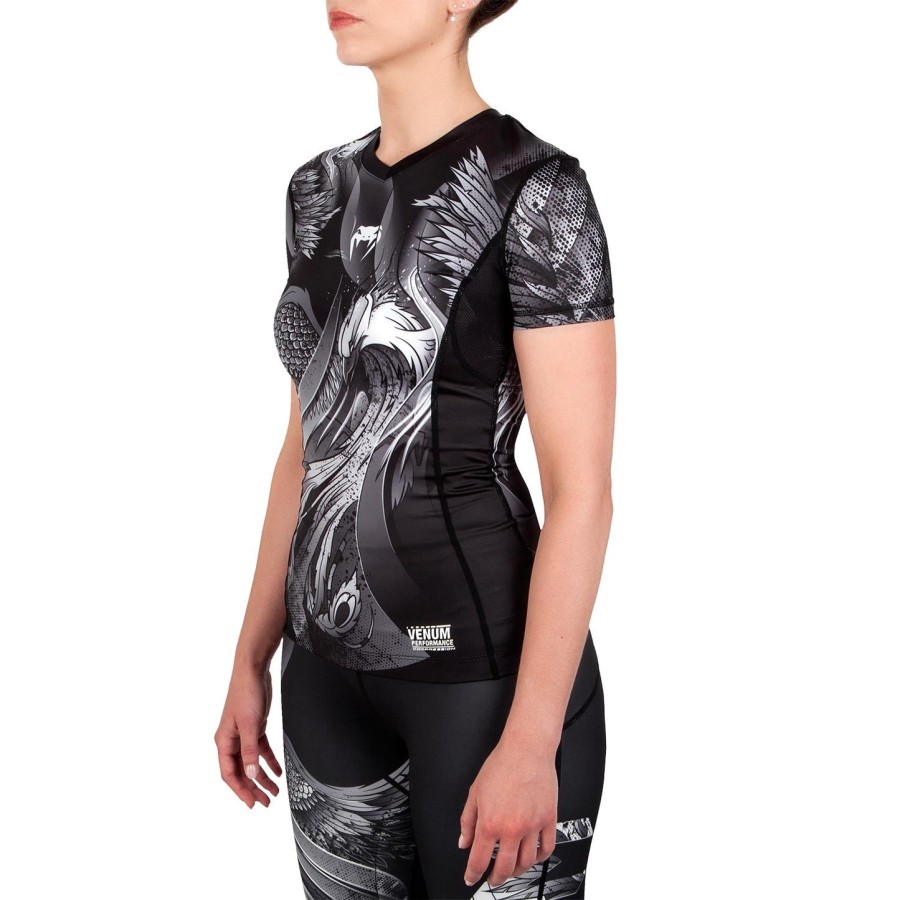 venum phoenix rashguard - lyhythihainen - mustavalkoinen - naisille