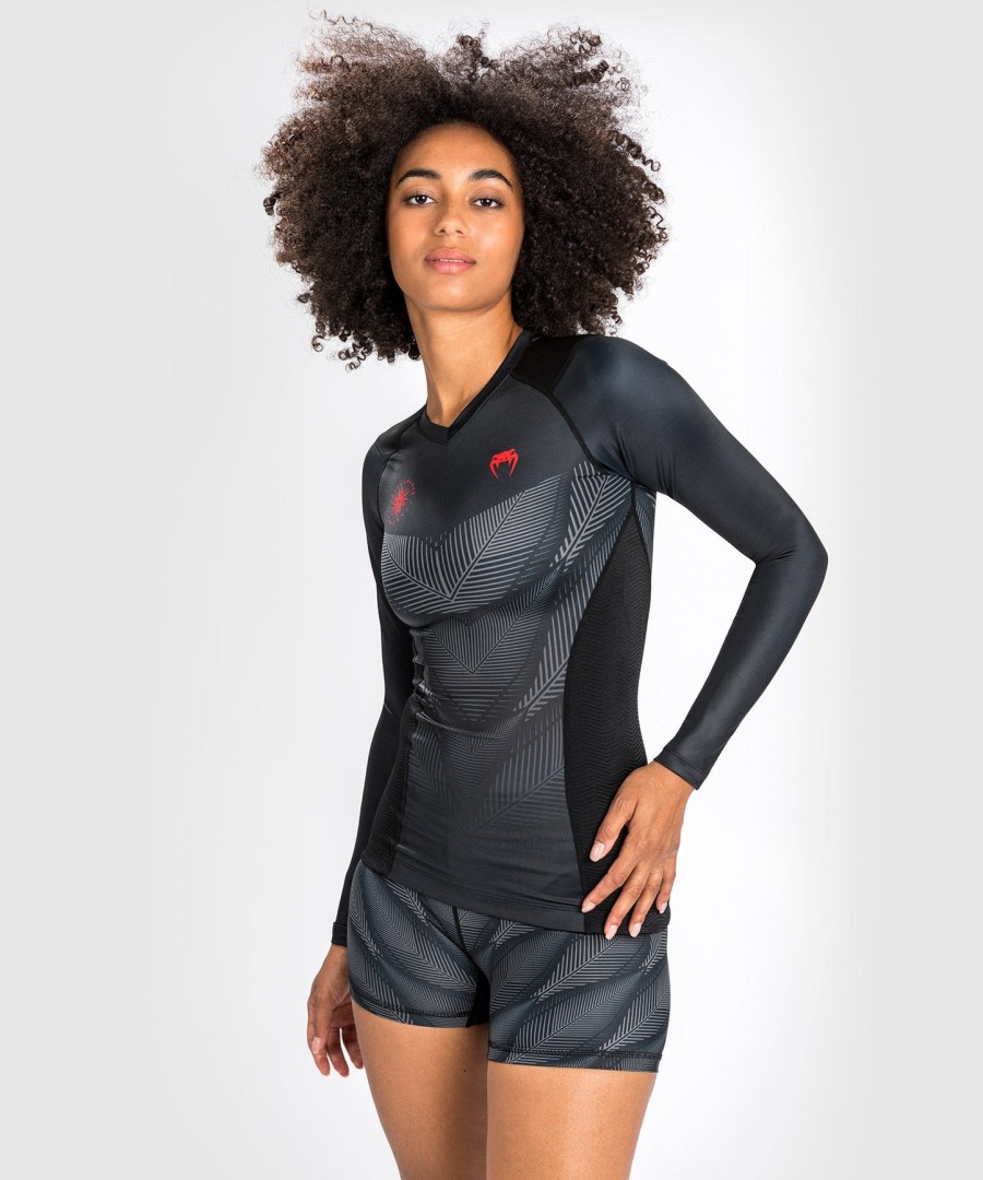 venum phantom rashguard pitkähihainen - naisten - mustapunainen