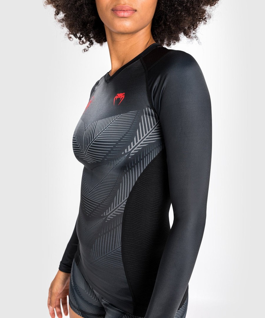 venum phantom rashguard pitkähihainen - naisten - mustapunainen