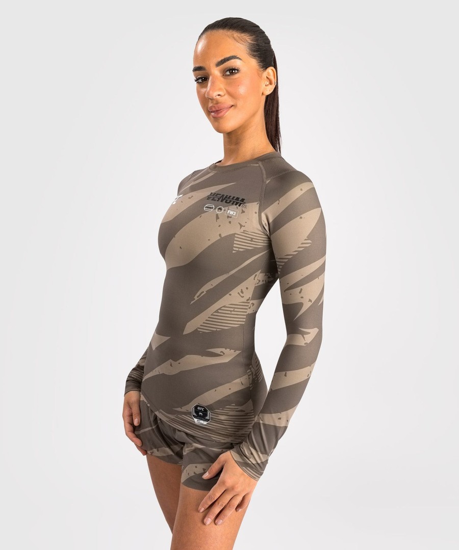 ufc adrenaline by venum fight week naisten performance pitkähihainen rashguard - aavikkomaastokuvio