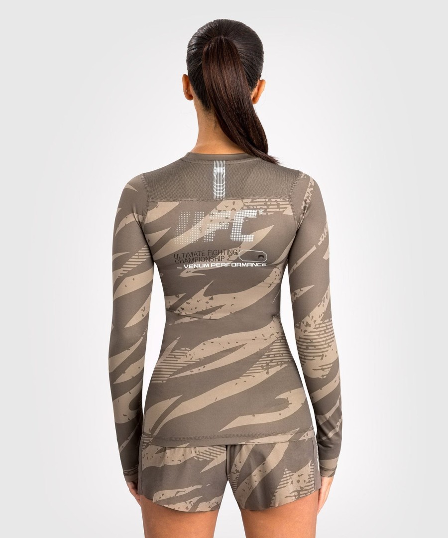 ufc adrenaline by venum fight week naisten performance pitkähihainen rashguard - aavikkomaastokuvio
