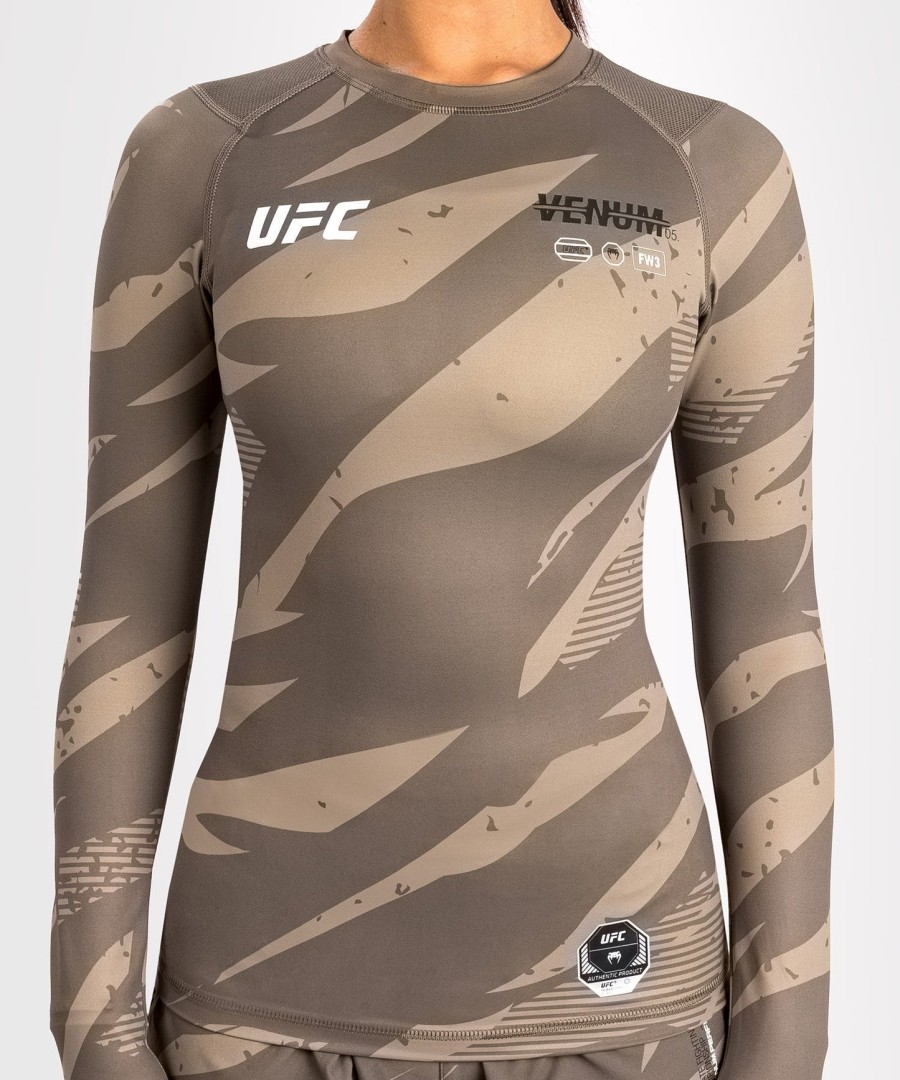 ufc adrenaline by venum fight week naisten performance pitkähihainen rashguard - aavikkomaastokuvio