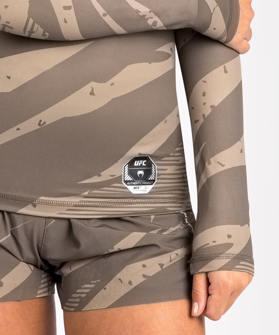 ufc adrenaline by venum fight week naisten performance pitkähihainen rashguard - aavikkomaastokuvio