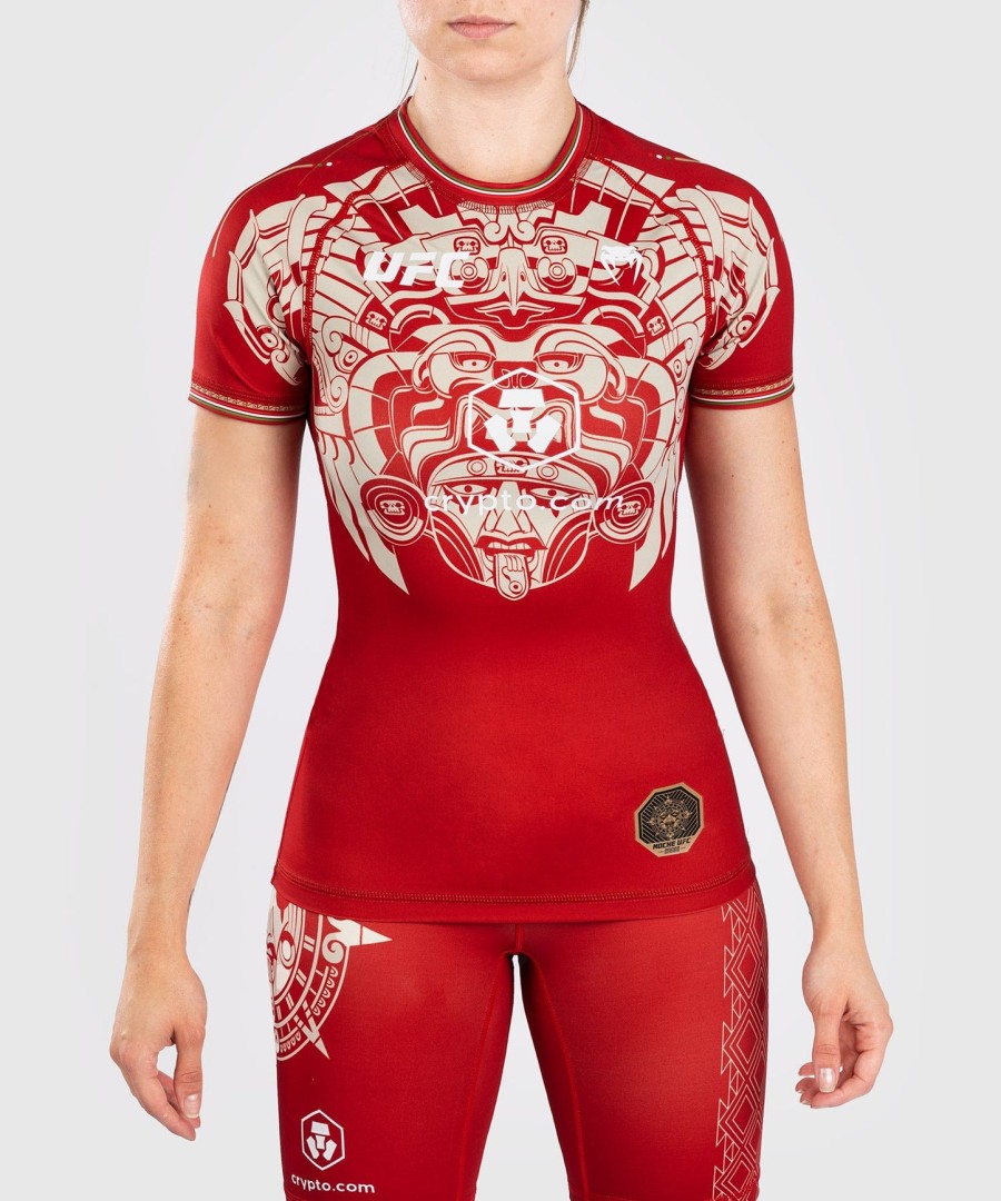 noche ufc by venum authentic fight night naisten lyhythihainen rashguard - punainen