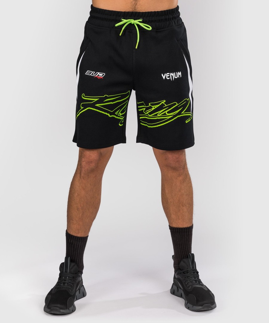 venum x bud racing miesten puuvillashortsit - mustavalkoinenlime vihreä