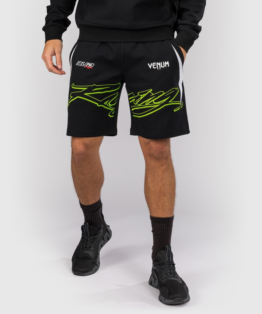 venum x bud racing miesten puuvillashortsit - mustavalkoinenlime vihreä