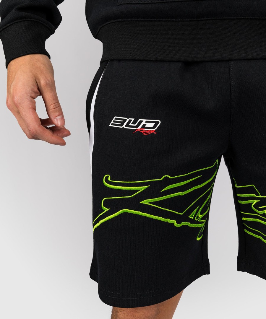 venum x bud racing miesten puuvillashortsit - mustavalkoinenlime vihreä