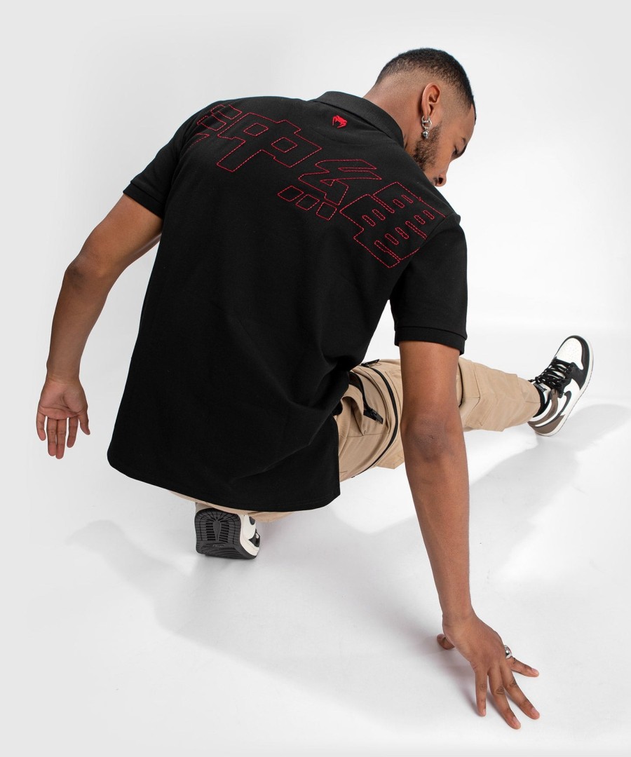 venum okinawa 3.0 polo - mustapunainen