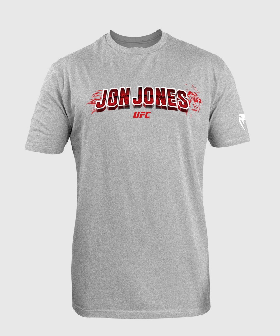 miesten ufc unrivaled by venum - jon jones -t-paita harmaa heather grey