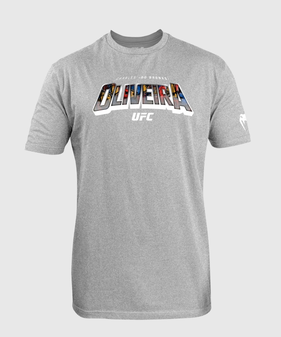 miesten ufc unrivaled by venum - charles oliveira -t-paita harmaa heather grey