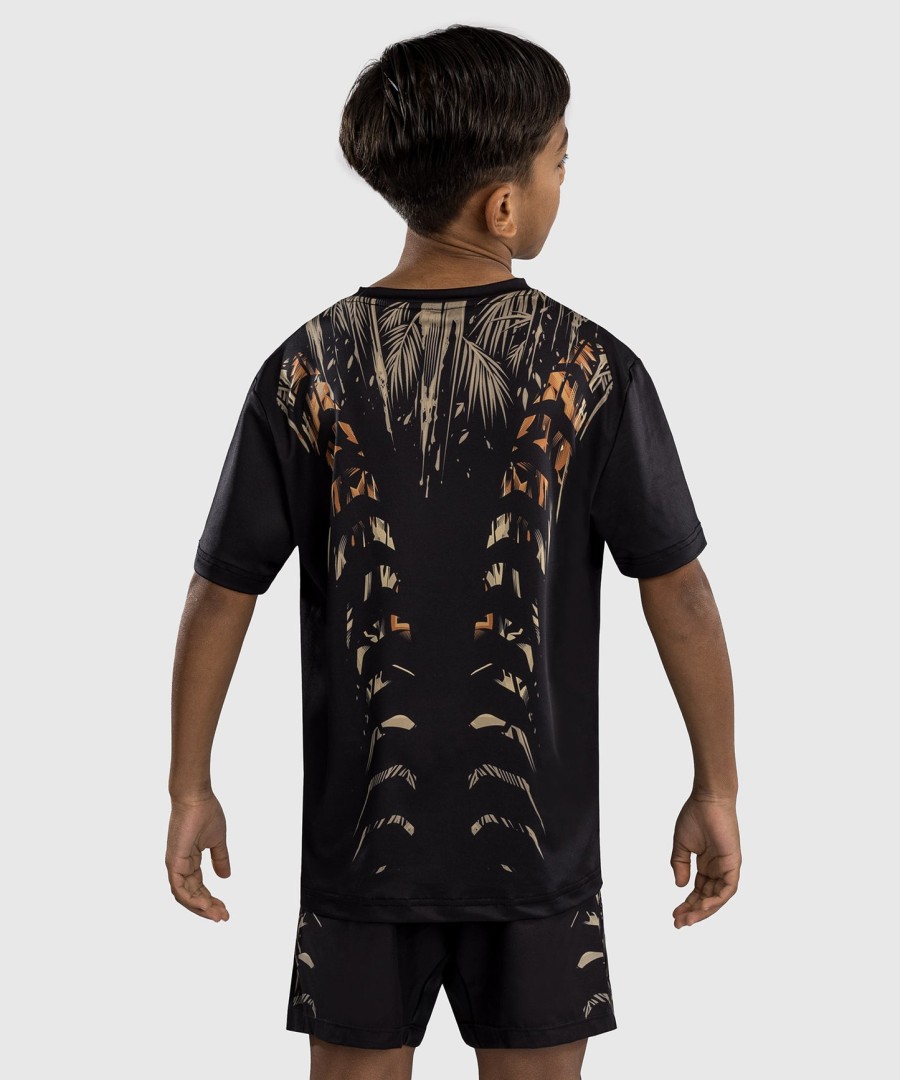 venum tiger kids dry tech t-paita - mustaneonoranssi