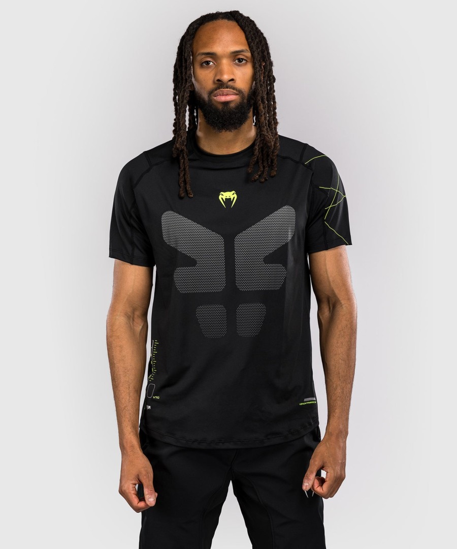 venum training camp 4.0 dry tech t-paita - mustaneonvihreä