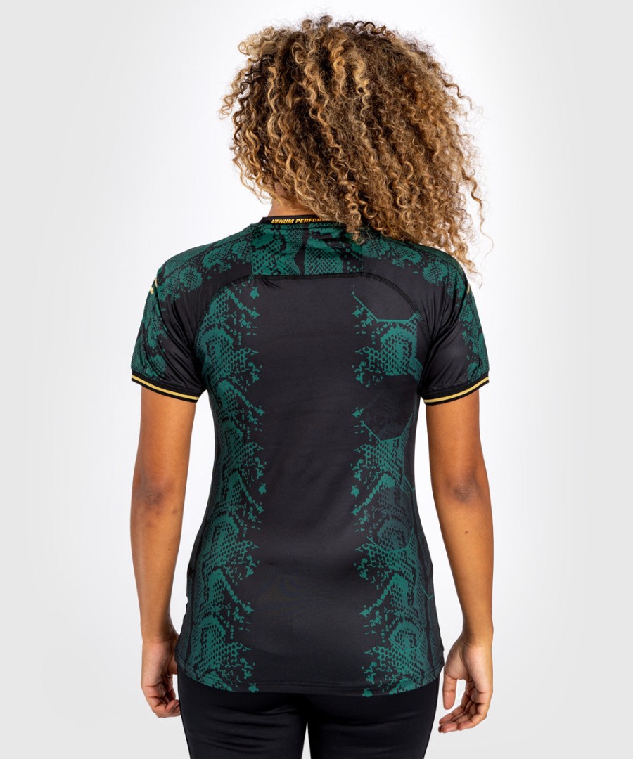 ufc adrenaline by venum authentic fight night naisten walkout pelipaita vihreämustakulta - emerald edition