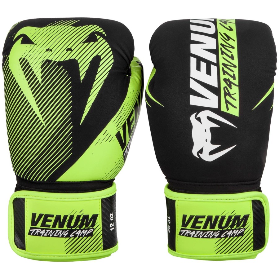 venum training camp 2.0 nyrkkeilyhanskat - mustaneonkeltainen