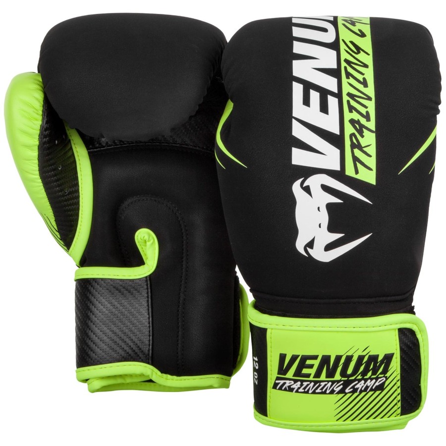 venum training camp 2.0 nyrkkeilyhanskat - mustaneonkeltainen