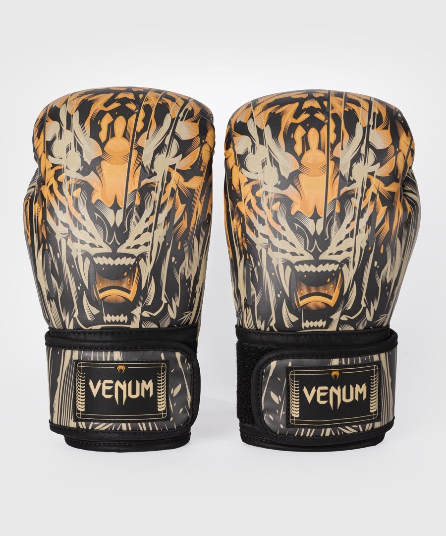 venum tiger nyrkkeilyhanskat - mustaneonoranssi
