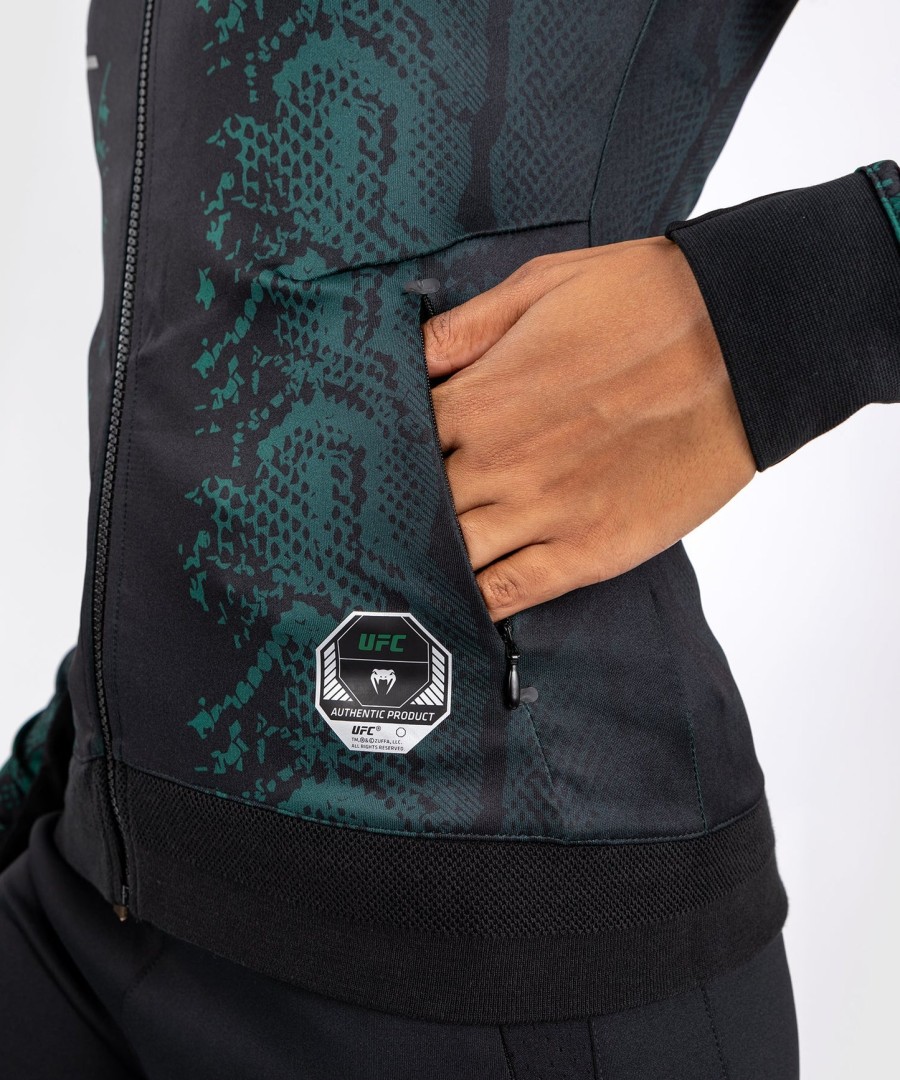 ufc adrenaline by venum authentic fight night naisten walkout huppari - emerald edition - vihreämusta