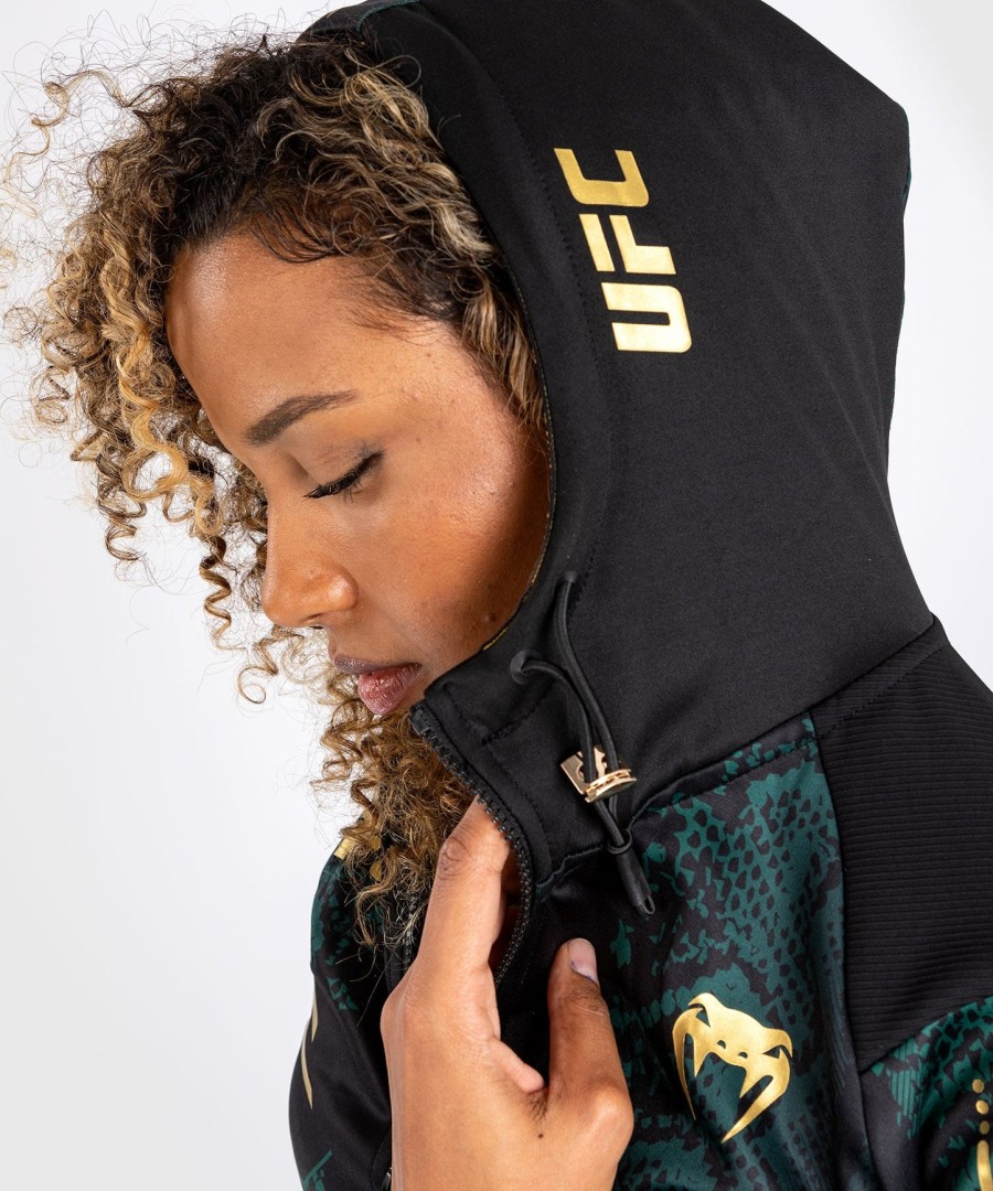 ufc adrenaline by venum authentic fight night naisten walkout huppari - emerald edition - vihreämustakulta